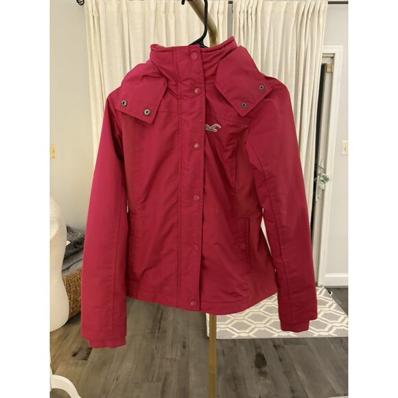 Hollister Jackets & Blazers - NWOT Women's Hollister Jacket With Hood Size XXS Pink VERY NICE